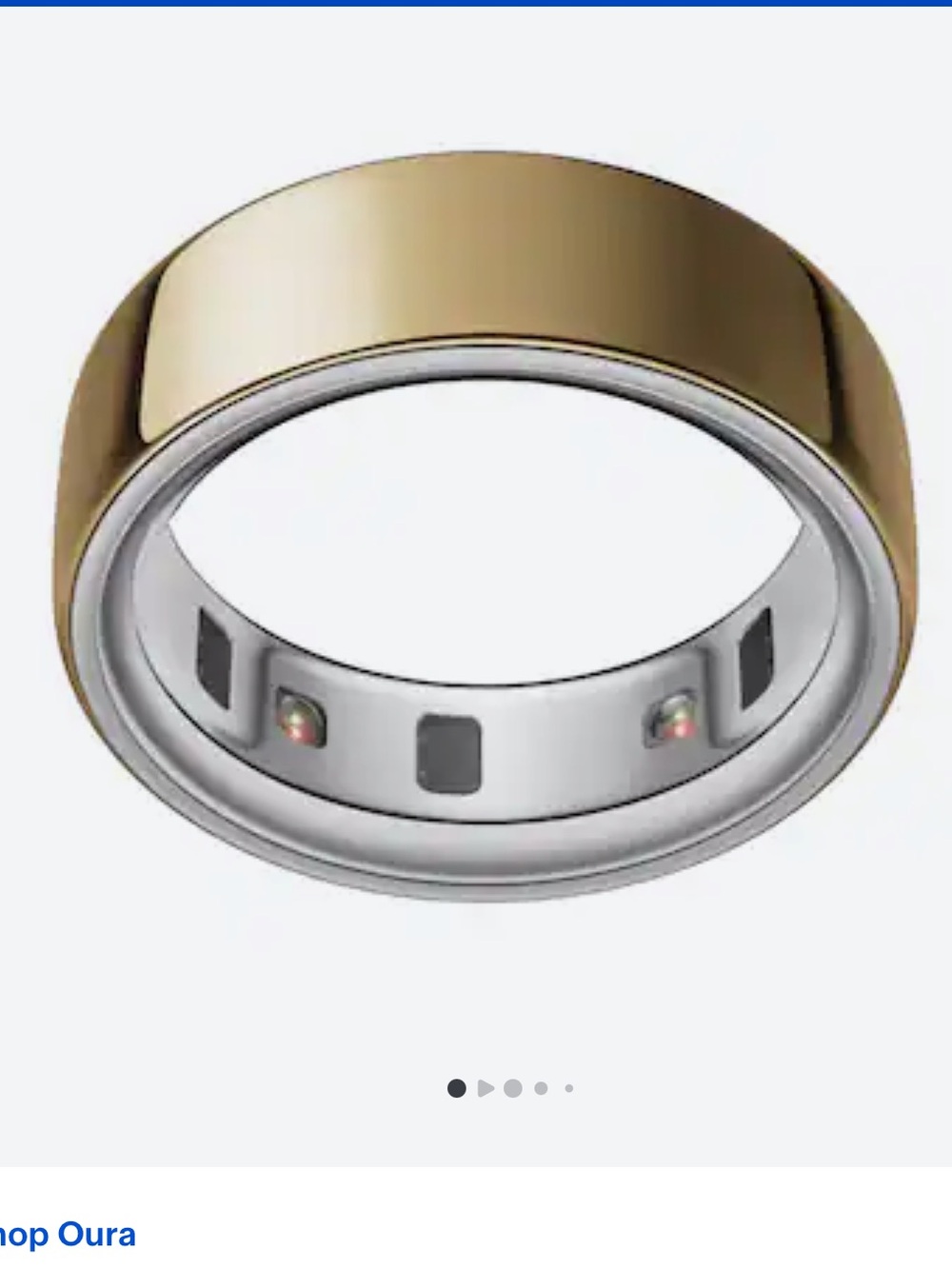 Oura Ring 4 Smart Ring — Gold with Silver Interior